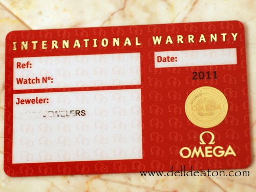 OMEGA Warranty Card Guarantee Open / Blank Certificate